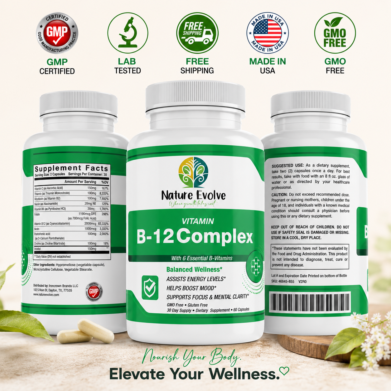 Vitamin B-12 Complex, Energy & Mental Clarity Support